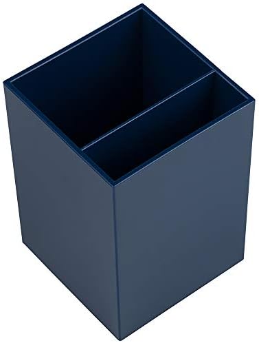JAM PAPER Plastic Pen Holder - Navy Blue - Desktop Pencil Cup Sold Individually