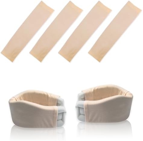 4 Piece Cervical Support Sleeve, Breathable Dustproof Cervical Support Sleeve, Elastic Soft Neck Brace Covers - For Men and Women, Suitable for Sleep Work Daily Use (Skin)