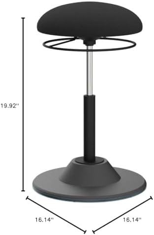 Adjustable Standing Desk Chair - Active Sitting Wobble Stool for Core Strength & Posture, 360° Swivel Leaning Perch Seat for Adults Home Office, Black