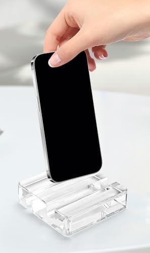Transparent Acrylic Tablet Stand, Portable Phone Holder for Desk Use