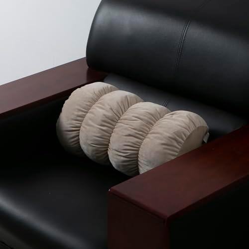 ALIBO Fluffy Nonslip Low Back Lumbar Support Half Moon Bolster Roll Bubble Pillow for Office Chair Recliner D Shaped Roll Car Seat Back Support Cushion with Adjustable Straps