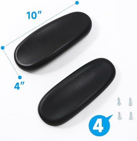 Office Chair Arm Replacement,Gaming Chair Replacement Armrest Arm Pads Universal 4" Mounting Hole Parts(Set of 2) Black