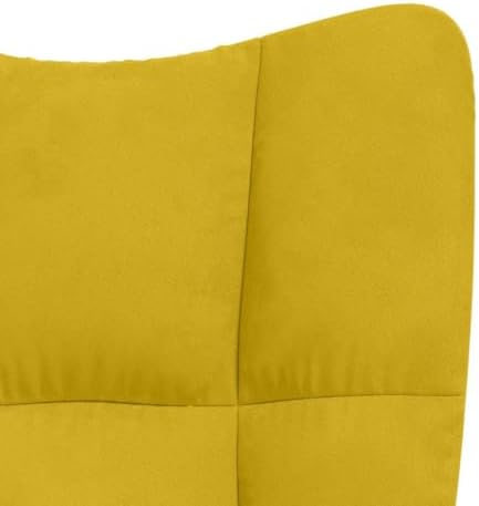 Velvet Relaxing Chair, Adjustable Height Office Seat - Mustard