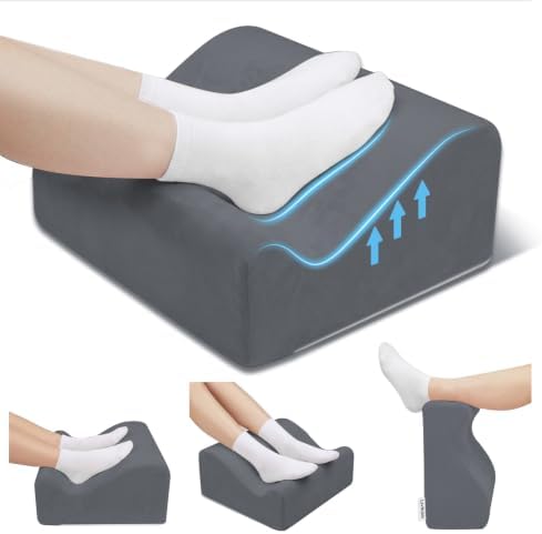Work Foot Rest Under Desk,Ergonomic Footrest & Washable Cover Grey