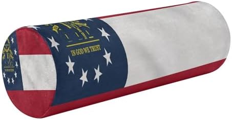 Bolster Pillows for Bed Firm Neck Roll Pillow Round Pillows Decorative Foam Cylinder Pillow Bed Support Pillow State of Georgia Ga Flags