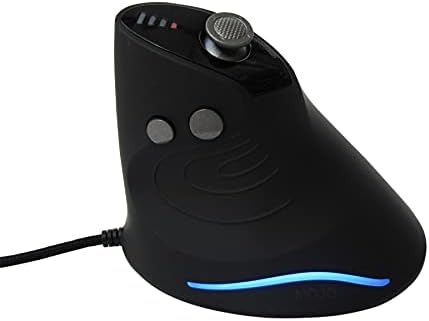 MOJO Silent Vertical Gaming Mouse - Ergonomic Mouse for PC Gaming w/ 4 Directional Joystick Buttons, Adjustable DPI (1000-10000), Custom Software, Macros, and More