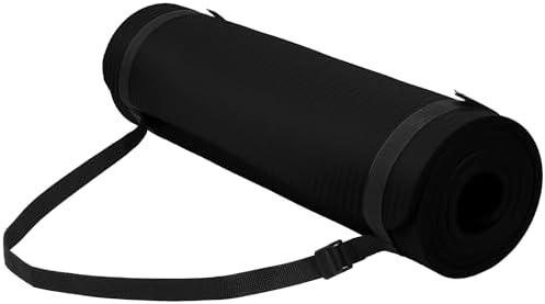 Fitvids 1/2-inch Thick High Density Exercise Yoga Mat with Carrying Strap