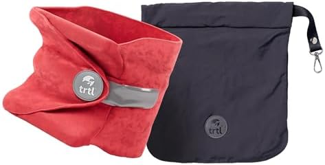 Trtl Pillow - Scientifically Proven Neck Support Travel Pillow for Airplanes - Lightweight and Machine Washable - Ergonomic Design for Traveling on Cars and Trains - Coral