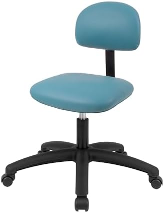 FSS Series Square seat Low (17"-22") seat Height Chair. Vinyl-for Office, Garage, Desk, Shop, Computer, Doctor, Medical, Easy to Clean! No Footring (Aqua, Low, _Standard Casters)