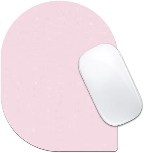 Contoured Oval Mouse Pad 6x8in Non-Slip for Laptop,Pink