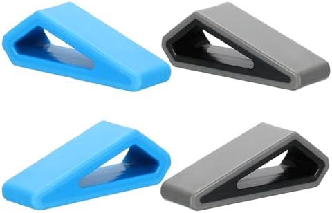 PATIKIL Laptop Wedge, 4-Pack Portable Laptop Stand Computer Notebook Holder Keyboard Stand Lifter Risers Plastic Anti-Slip Ventilated Elevated Feet for Desktop Keyboard Tablet, Gray/Blue