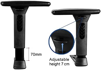 Frassie Height Adjustable Chair Armrest Pair, Gaming Boss Chair Arms Set Replacement,Black (3D)