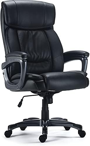 Staples Lockland Ergonomic Leather Managers Big & Tall Chair, 400 lb. Capacity, Black, 2/Pack