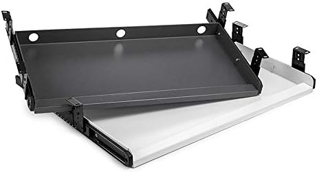 Keyboard Tray Under Desk Heavy-Duty Metal Slide-Out Platform Drawer Tray (White)