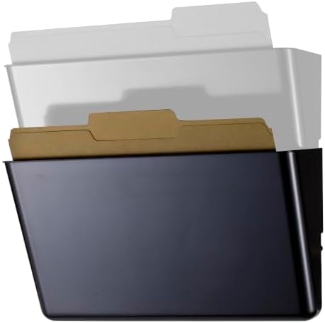 Officemate Letter-Size Wall File, Single, Black Wall-Mountable Plastic Document Organizer for Folders, Forms and Mail, 11 x 4.13 x 7-Inch