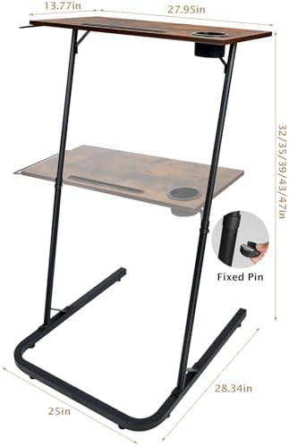 ikkle Adjustable Bike Trainer Fitness Desk, Portable Workstation Standing Desk for Indoor Cycling and Bike Trainer