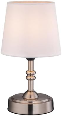 O’Bright Seraph mini – Cordless LED Table Lamp with Dimmer, Built-in Rechargeable Battery, 3-Level Brightness, Patio Table Lamp, Bedside Night Lamp, Ambient Light for Restaurant, Brushed Nickel
