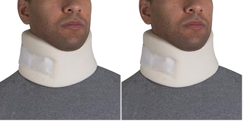 OTC Cervical Collar, Soft Contour Foam, Neck Support Brace, White Wide 3.5" Depth, X-Large (Pack of 2)