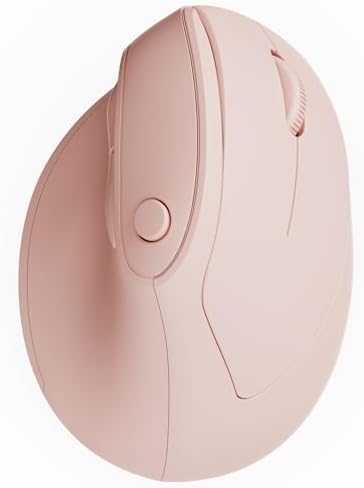Ergonomic Mouse, USB+Bluetooth Dual Connection, Wireless Vertical Mouse for Reducing Wrist Pain, 1000/1600/2400 DPI, Ergo Mouse with Quiet Click for Windows Mac OS PC Computer Laptop, Pink