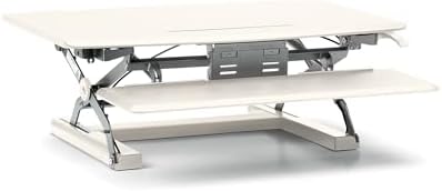 HON Coordinate 35 Inch Desktop Riser, Height Adjustable Sit to Stand Riser, Monitor and Laptop Workstation with Keyboard Tray, White