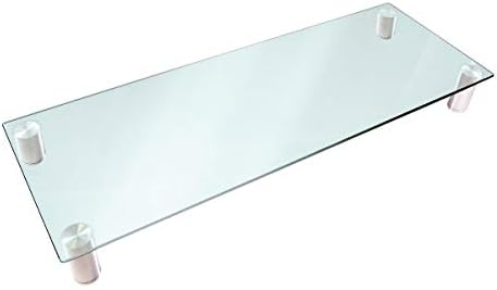Monoprice 116356 Multimedia Riser Desktop Monitor Stand - Clear Glass, Large 30.8 x 11 Inches - Workstream Collection, 30.8" x 11.0"