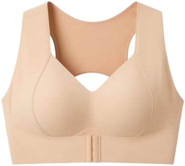 Posture Corrector Bra for Women Front Closure Cross Back Wireless Bras Seamless Full Support Push Up Bralette