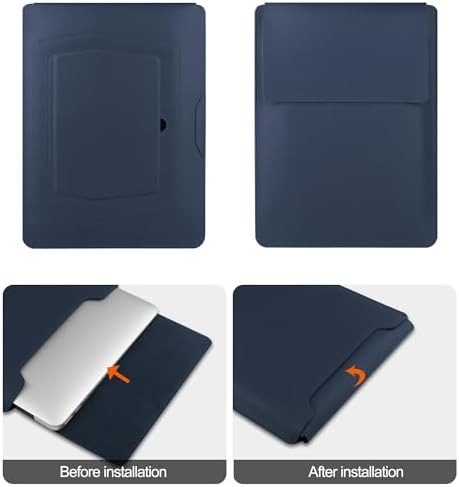 HoYiXi 13.3'' /13.6'' Laptop Sleeve Case Leather Bag with Stand Compatible with MacBook Pro 14/MacBook Air 13(M1 M2)/13.3'' Yoga/Dell XPS 13/HP/Matebook 14'' Laptop case, Blue