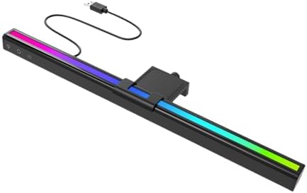 Low Glare Asymmetrical LED Desk Lamp with Flexible Clamp Design 36cm Light for Screen Top Mount and Eye Computer Screen Light