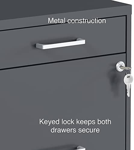 Staples 3-Drawer Vertical File Cabinet, Letter Size, Lockable, Charcoal