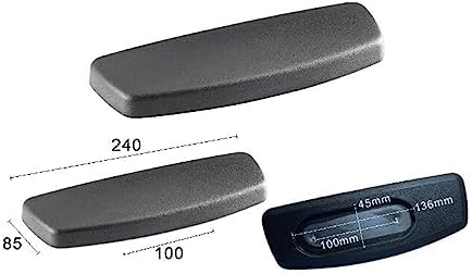 Office Chair Armrest Replacement Pads Caps Mesh Computer Chair Parts Accessory Mounting Holes 4inch Sturdy 1 Pair PU Leather (Style A)