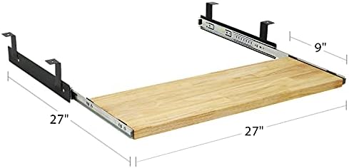 BenchPro Keyboard Tray Hardwood Butcher Block, Oiled, 9" D x 27" L
