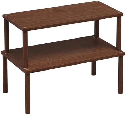 VERTORGAN 2 Pack Cabinet Organizer Shelf,Bamboo Countertop(Large,Brown)