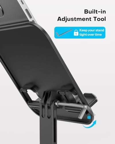 OMOTON TA04 Ultra-Slim Tablet Stand for iPad, Swivel Phone Holder for Desk