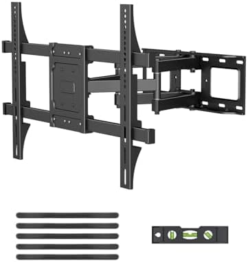 Suptek Full Motion TV Wall Mount for 42 to 86 Inch TV, Swivel and Tilt with Articulating Dual Arms, Max VESA 600X400mm, Holds up to 132lbs, Fits Max 16" Wood Studs, MA01A