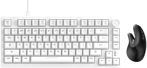 DAREU EK75 75% Wired Mechanical Keyboard and Ergonomic Vertical Wireless Mouse