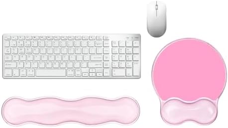 Gel Wrist Rest for Keyboard and Mouse Pad Set - Clear Pink