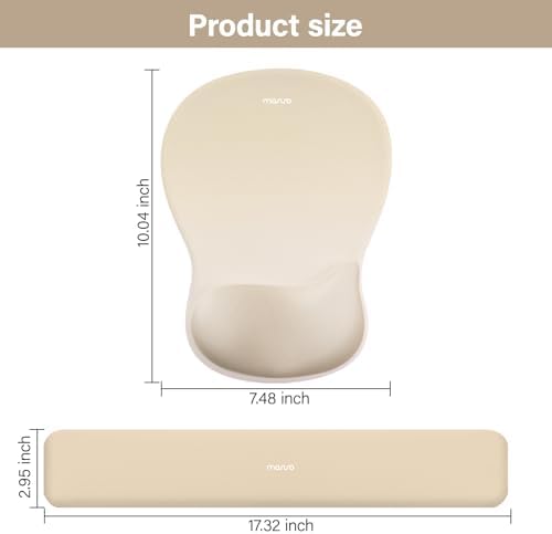 MOSISO Wrist Rest Support for Mouse Pad & Keyboard Set, Khaki