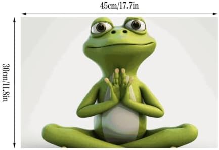 Funny Frog Doing Yoga Placemats 12x18 Inch Farmhouse Table Mats
