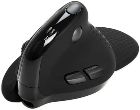 DELUX Seeker Ergonomic Mouse Wireless, Vertical Mouse with OLED Screen, 6 Buttons&Thumb Wheel Function, Silent Click, Up to 7200DPI, Programmable, Rechargeable, BT/2.4G/Wired, RGB Light(M618XSD-Black)