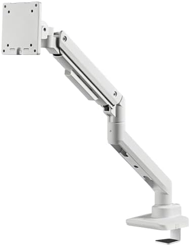 SilverStone Technology ARM14 White Single Monitor Arm with Heavy-Duty Gas Spring Design and Wide adjustability, SST-ARM14