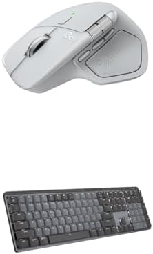 Logitech MX Master 4 for Mac Wireless Bluetooth Mouse with Haptic Feedback + MX Mechanical Wireless Illuminated Keyboard with Tactile Quiet Switches - USB-C, Windows, Linux, Chrome, Mac - White Silver