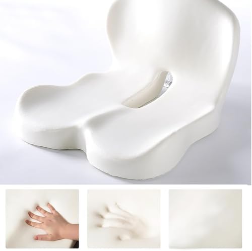Orthopedic Seat Cushion, L-Shaped Memory Foam Back and Seat Cushion with Lumbar Support, Ergonomic Non-Slip Car Seat Cushion for Office Chair, Car, Wheelchair, Tailbone Pain Relief (C Type)