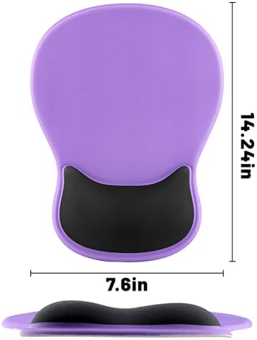 Ergonomic Mouse Pad with Wrist Rest - Gel Wrist Support Mousepad with Non-Slip PU Base for Computer, Laptop, Office & Home
