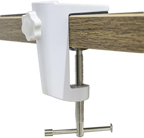 Replacement Heavy Duty C Clamp for 1/2” Base Magnifying Lamp,Desk Lamp,Swing Arm Lamp,Phone I pad Mount,Tablet Mic Holder,Table Mount Clamp for Microphone Stand Mic Boom Arm (ALU White)