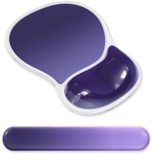 AKIT Ergonomic Mouse Pad and Keyboard Wrist Rest Set, Gel Mousepad, Purple