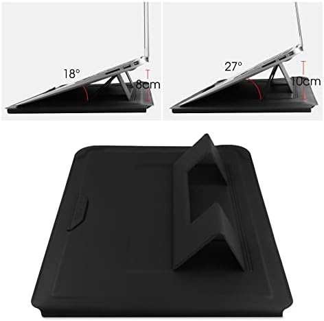 HoYiXi 14 Inch Laptop Sleeve Case Leather Bag with Stand Compatible with Mac Pro 14 2021/ASUS Vivobook 14/HP Pavilion X360/IdeaPad 14/Dell HP ASUS Acer Huawei Matebook 14'' PC, Black
