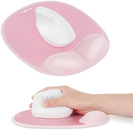 Ergonomic Mouse Pad for Vertical Mouse, Memory Foam(Blush Pink)