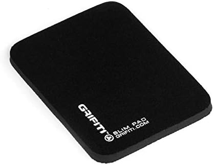 GRIFITI Small Slim Pad 5" x 4" x 0.2" Track Pad Wrist Rest Silicone Ergonomic Carpal Tunnel Resting Support for Computer Track Pad, Trackball or Mouse (Black Nylon Surface)
