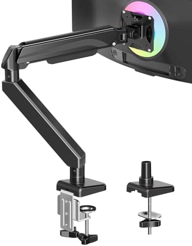 MOUNT PRO Ultrawide Single Monitor Arm for 22"- 42" Screens, Monitor Desk Mount Stand Holds up to 33 lbs, Heavy Duty Fully Adjustable Gas Spring Desk Mount, VESA Mount with Clamp/Grommet Base