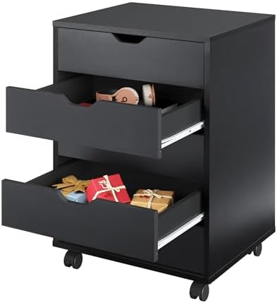 DEVAISE 5-Drawer Filing Cabinet, Under Desk file Cabinet, Black
